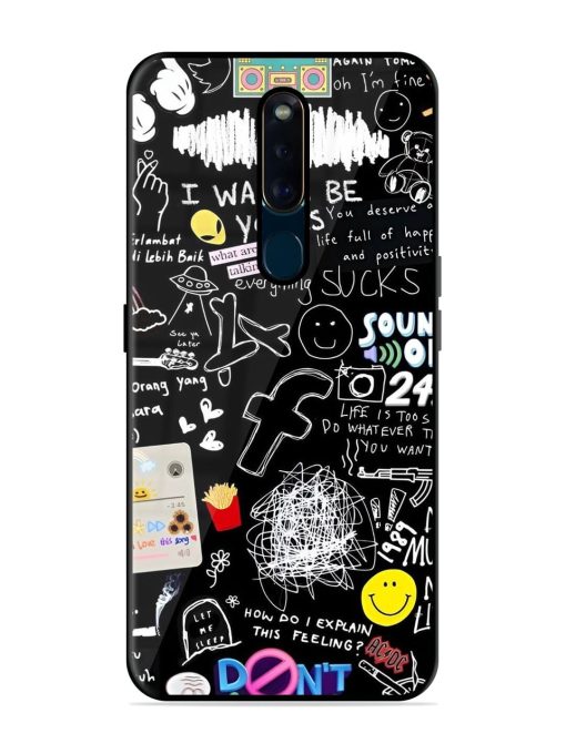 Doodle Diary Glossy Soft Edge Case for Oppo F11 Pro Chachhi