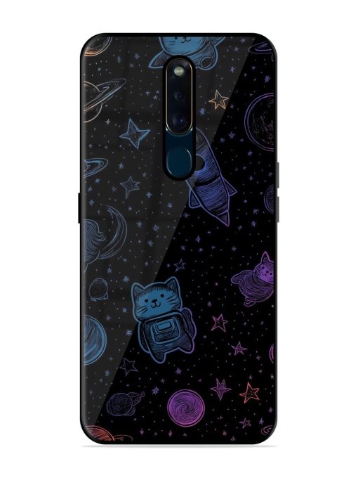 Cosmic Cat Chaos Glossy Soft Edge Case for Oppo F11 Pro Chachhi