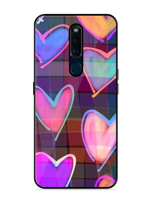 Neon Hearts Glossy Soft Edge Case for Oppo F11 Pro Chachhi