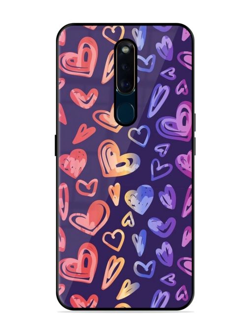 Rainbow Hearts Glossy Soft Edge Case for Oppo F11 Pro Chachhi