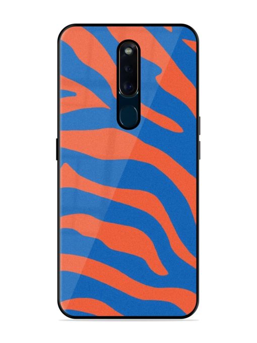 Zebra Stripes In Blue And Orange Glossy Soft Edge Case for Oppo F11 Pro