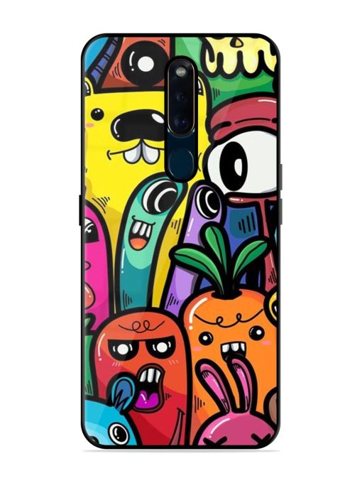 Whimsical Doodle Chaos Glossy Soft Edge Case for Oppo F11 Pro Chachhi