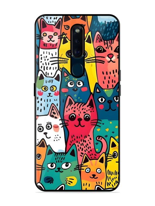 Feline Frenzy Glossy Soft Edge Case for Oppo F11 Pro Chachhi