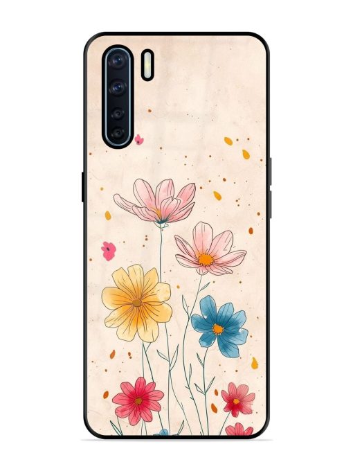 Delicate Bloom Glossy Soft Edge Case for Oppo F15