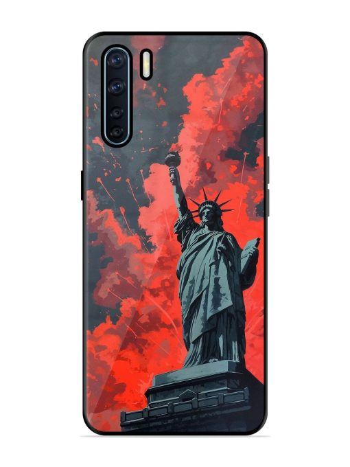 Lady Liberty'S Firework Finale Glossy Soft Edge Case for Oppo F15