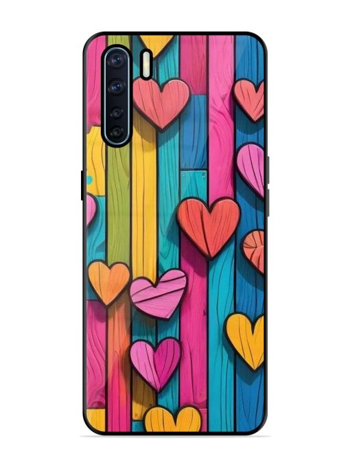 Rainbow Of Hearts Glossy Soft Edge Case for Oppo F15