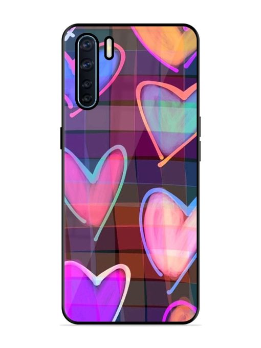 Neon Hearts Glossy Soft Edge Case for Oppo F15