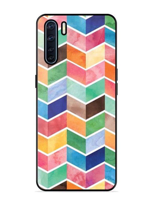 Watercolor Chevron Whimsy Glossy Soft Edge Case for Oppo F15