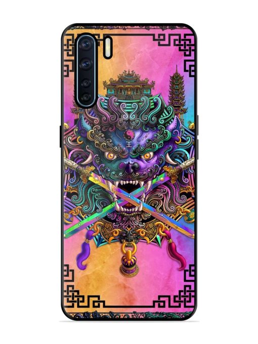 Psychedelic Fu Dog Tapestry Glossy Soft Edge Case for Oppo F15