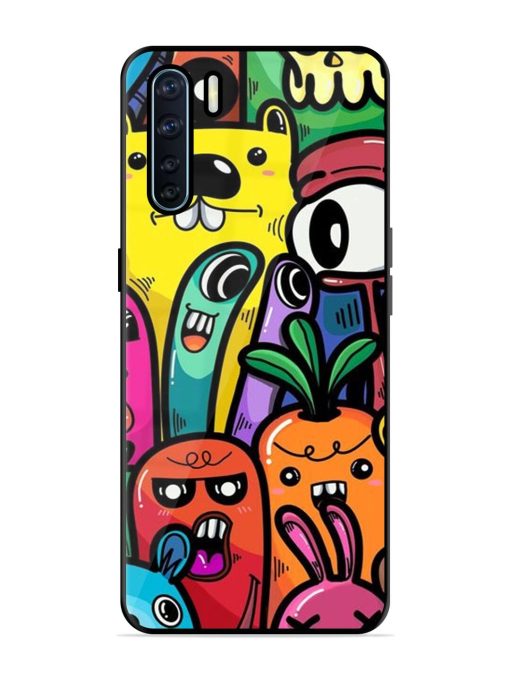 Whimsical Doodle Chaos Glossy Soft Edge Case for Oppo F15