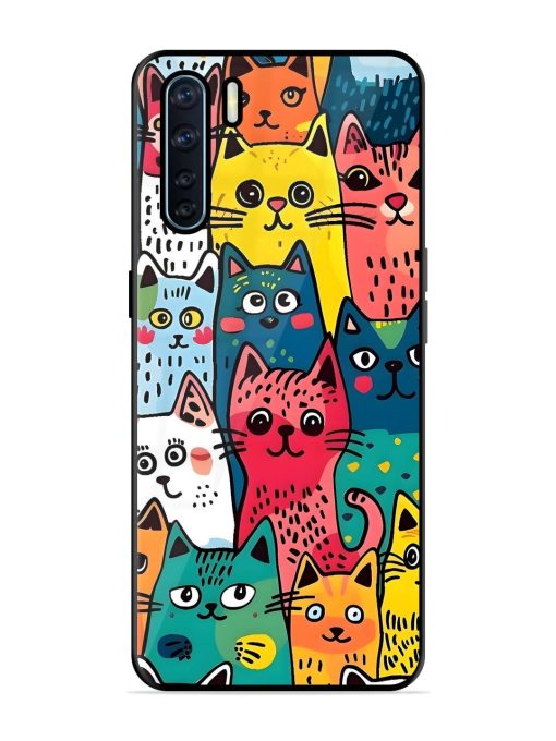 Feline Frenzy Glossy Soft Edge Case for Oppo F15