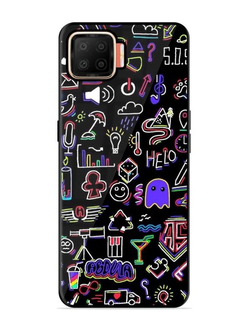 Neon Doodle Glossy Soft Edge Case for Oppo F17 Chachhi