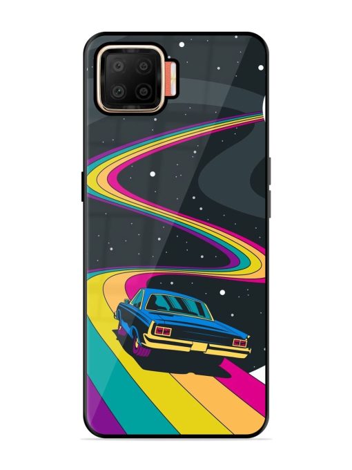 Rainbow Road Glossy Soft Edge Case for Oppo F17 Chachhi