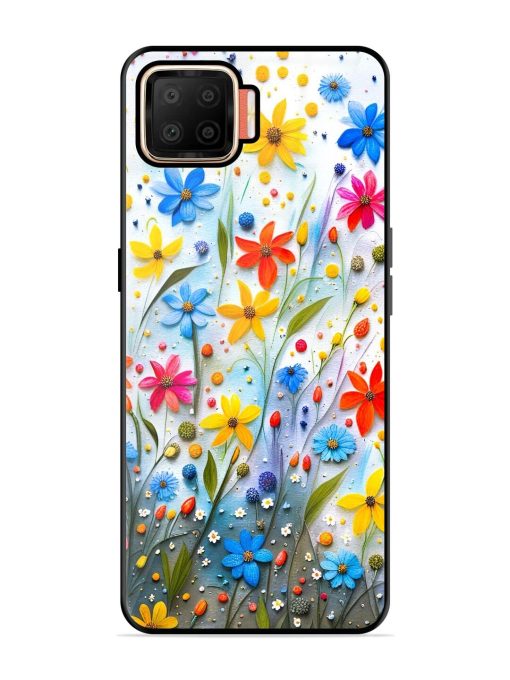 Vibrant Floral Glossy Soft Edge Case for Oppo F17 Chachhi