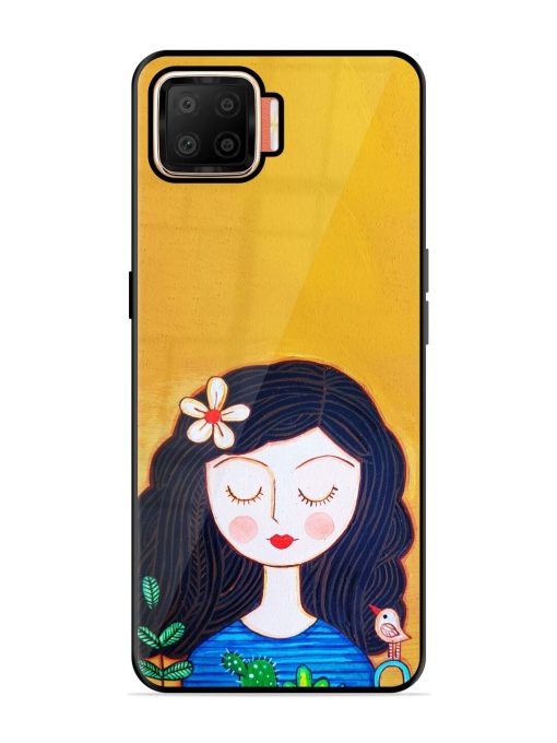 Girl Illustration Glossy Soft Edge Case for Oppo F17 Chachhi