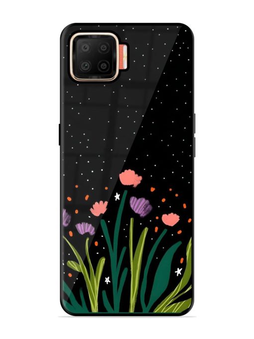 Midnight Bloom Glossy Soft Edge Case for Oppo F17