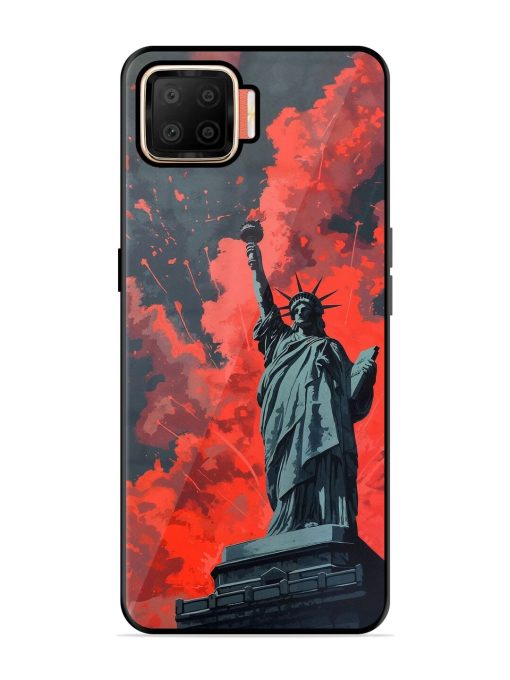 Lady Liberty'S Firework Finale Glossy Soft Edge Case for Oppo F17 Chachhi