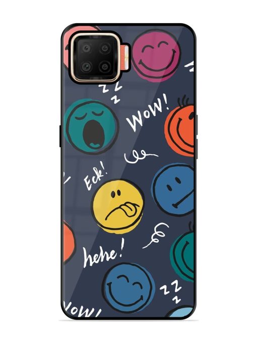 Emoticon Parade Glossy Soft Edge Case for Oppo F17 Chachhi