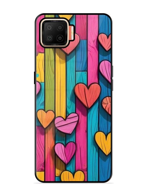 Rainbow Of Hearts Glossy Soft Edge Case for Oppo F17 Chachhi