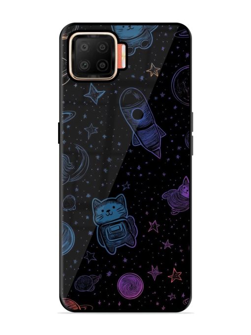 Cosmic Cat Chaos Glossy Soft Edge Case for Oppo F17 Chachhi