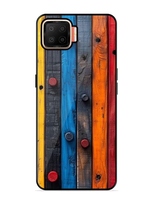 Rainbow Plank Glossy Soft Edge Case for Oppo F17 Chachhi