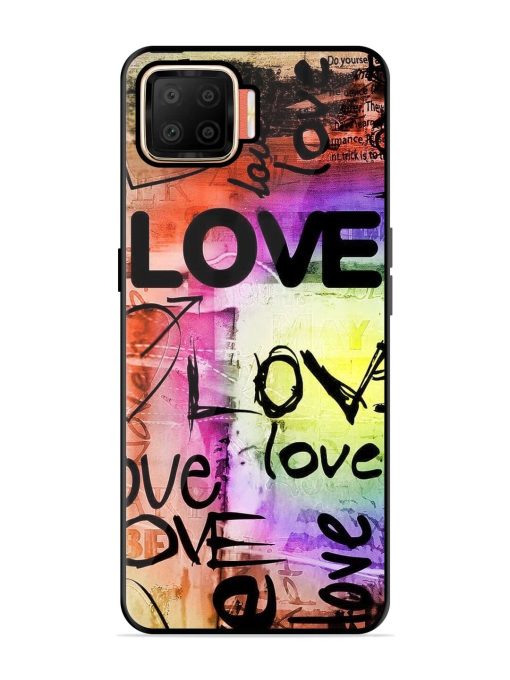 Love Graffiti Glossy Soft Edge Case for Oppo F17 Chachhi