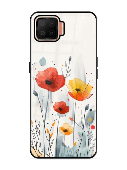 Poppy Fields Glossy Soft Edge Case for Oppo F17 Chachhi