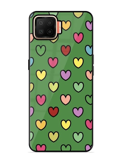 Rainbow Heart Parade Glossy Soft Edge Case for Oppo F17 Chachhi