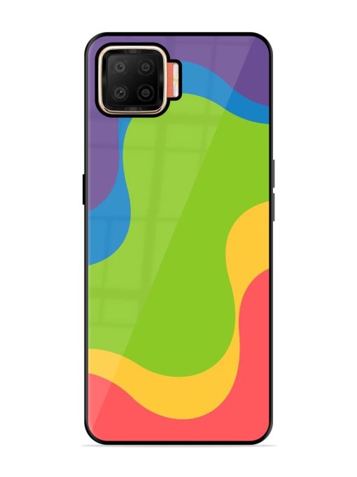 Wavy Rainbow Wonderland Glossy Soft Edge Case for Oppo F17 Chachhi