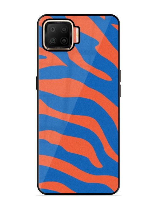 Zebra Stripes In Blue And Orange Glossy Soft Edge Case for Oppo F17