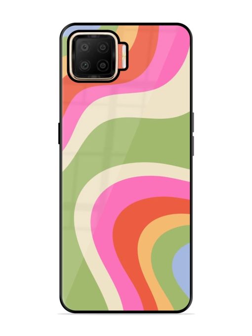 Wavy Rainbow Wonderland Glossy Soft Edge Case for Oppo F17 Chachhi