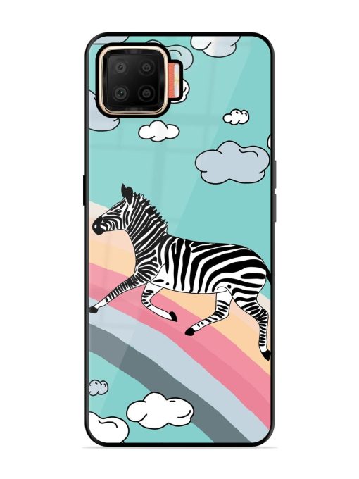 Zebra On A Rainbow Glossy Soft Edge Case for Oppo F17 Chachhi