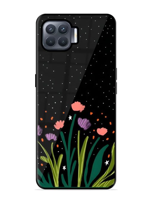 Midnight Bloom Glossy Soft Edge Case for Oppo F17 Pro