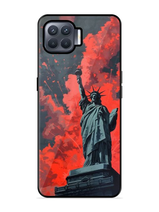 Lady Liberty'S Firework Finale Glossy Soft Edge Case for Oppo F17 Pro Chachhi