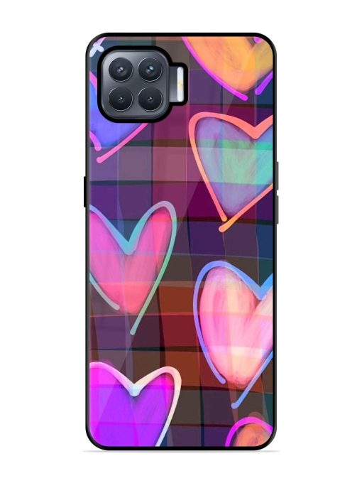 Neon Hearts Glossy Soft Edge Case for Oppo F17 Pro Chachhi