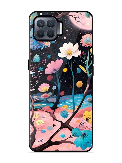 Cosmic Bloom Glossy Soft Edge Case for Oppo F17 Pro Chachhi