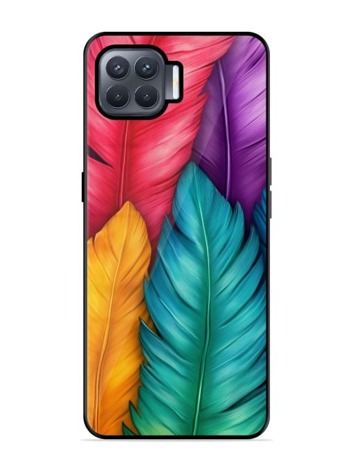 Rainbow Feathers Glossy Soft Edge Case for Oppo F17 Pro