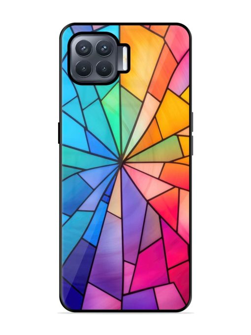 Stained Glass Kaleidoscope Of Colors Glossy Soft Edge Case for Oppo F17 Pro Chachhi