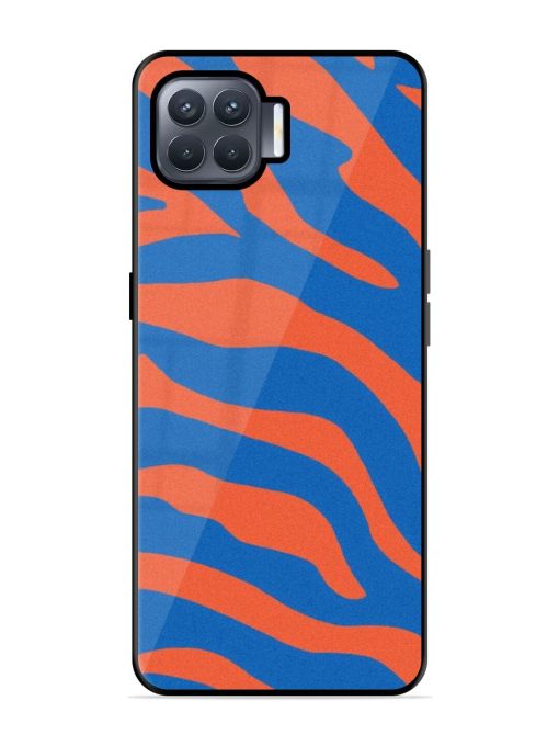 Zebra Stripes In Blue And Orange Glossy Soft Edge Case for Oppo F17 Pro