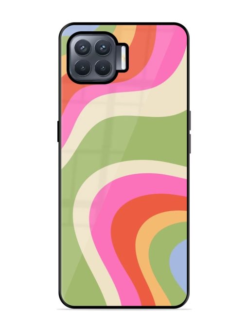 Wavy Rainbow Wonderland Glossy Soft Edge Case for Oppo F17 Pro Chachhi