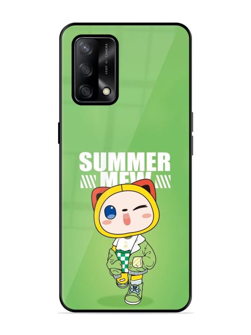 Purrfect Summer Glossy Soft Edge Case for Oppo F19 Chachhi