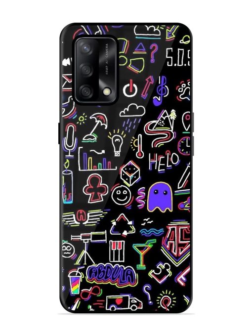 Neon Doodle Glossy Soft Edge Case for Oppo F19 Chachhi