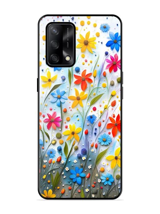 Vibrant Floral Glossy Soft Edge Case for Oppo F19 Chachhi