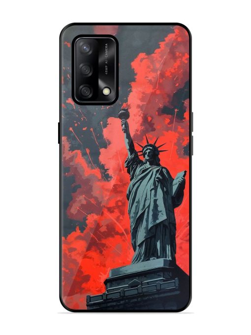 Lady Liberty'S Firework Finale Glossy Soft Edge Case for Oppo F19 Chachhi