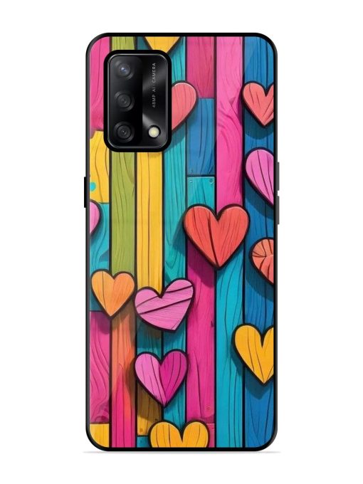 Rainbow Of Hearts Glossy Soft Edge Case for Oppo F19 Chachhi