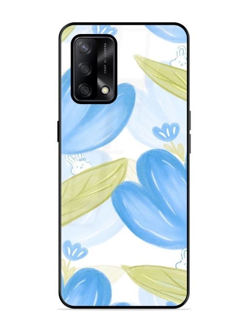 Bunny'S Blue Garden Glossy Soft Edge Case for Oppo F19 Chachhi