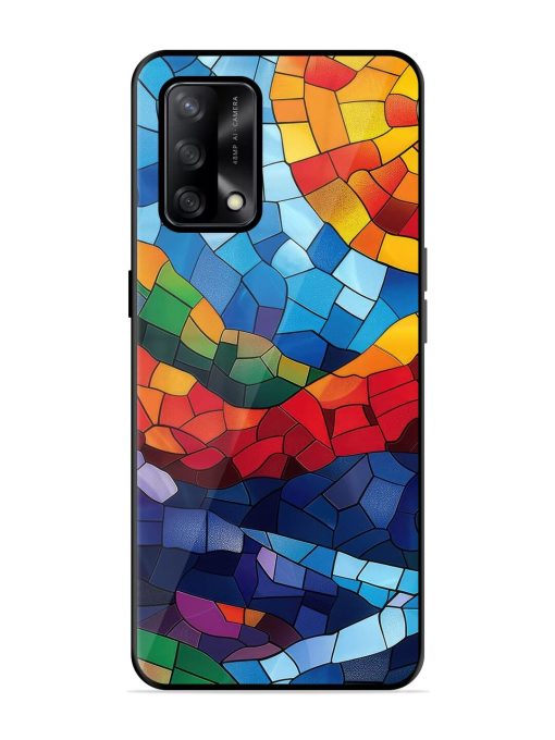 Mosaic Sunset Glossy Soft Edge Case for Oppo F19 Chachhi