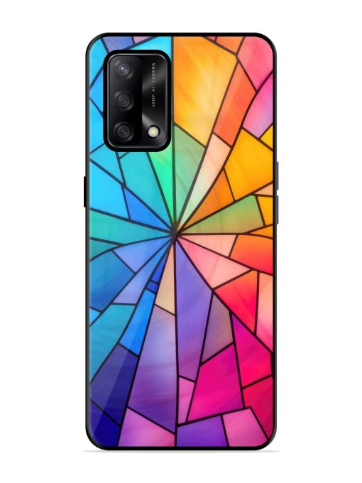 Stained Glass Kaleidoscope Of Colors Glossy Soft Edge Case for Oppo F19 Chachhi