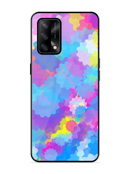 Psychedelic Cloud Burst Glossy Soft Edge Case for Oppo F19 Chachhi