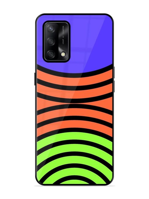 Psychedelic Stripe Symphony Glossy Soft Edge Case for Oppo F19 Chachhi